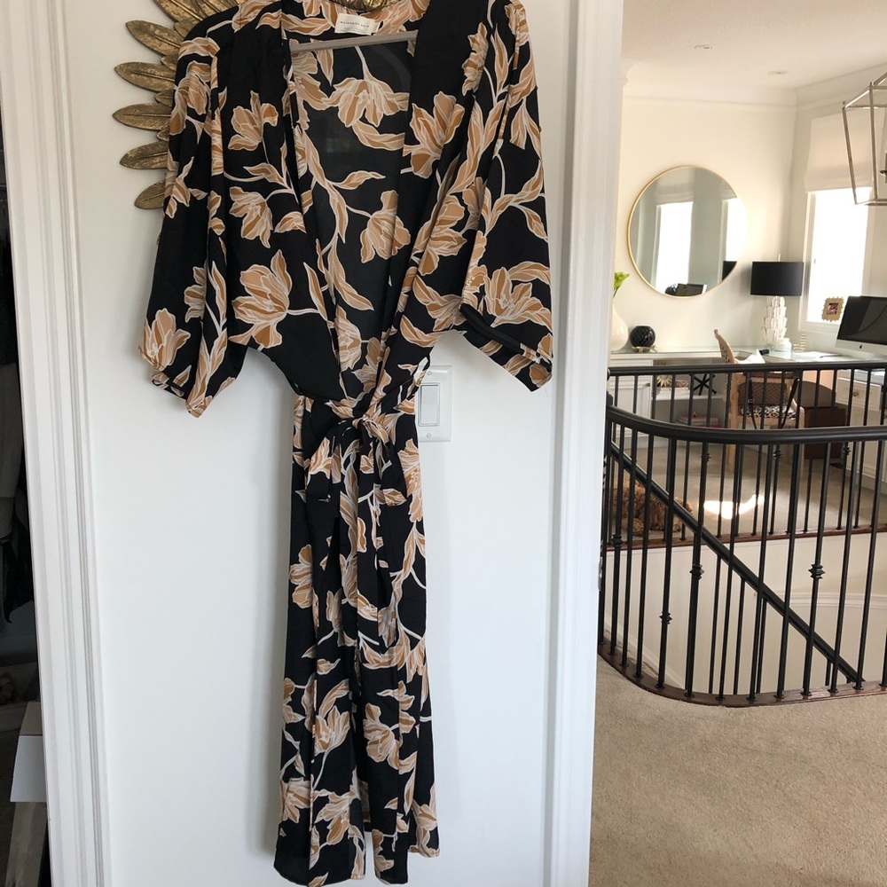 Maison Du Soir Floral Wrap Robe